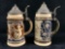 Vintage Stoneware German 4 Litter Pewter Top Stein's