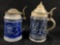 Vintage German Stoneware Pewter Top Blue 4