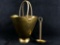 Vintage Italian Brass Strainer Bucket & Strainer Ladle