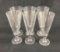 6 Clear Footed Pilsner Glasses