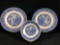 Lot Of 3 Vintage Flow Blue White Chinoiserie Exotic Birds English Willow Ware Royal China Underglass