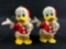 Lot of 2 Vintage Donald Duck Santa Ceramic Christmas Ornaments