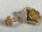 Vintage 14K Gold US Navy 5 Yr Service Pin & 14K Anchor Pin