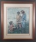Children and Their Pet Framed LE Lithograph by Wai Ming 1977