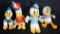Lot of 4 Vintage Disney Donald Duck Stuffed Toys and Bean Bags