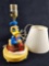 Vintage Donald Duck In Boat Figure Electrical Lamp With Shade