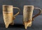 Pair Of Glazed Stoneware Earthenware Beermug Stein