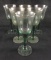 Vintage Set of 6 Tulip Shaped Wine Glasses with Thick Stem