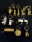 Lot of 11 Vintage Donald Duck Disney Park Metal Brass Pendant Charm Key Chain Rings