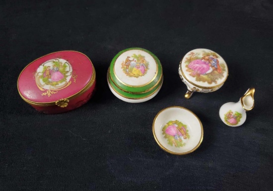 5 Piece Porcelain Limoges France Renaissance Lot