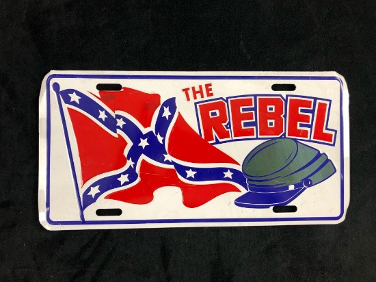 The Rebel Hat Confederate Flag Novelty License Plate Embossed