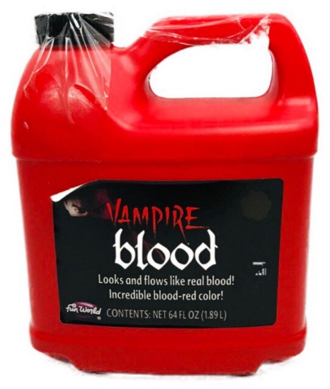 Halloween Decor, Bottle of Vampire Blood, 64 Oz, NOS