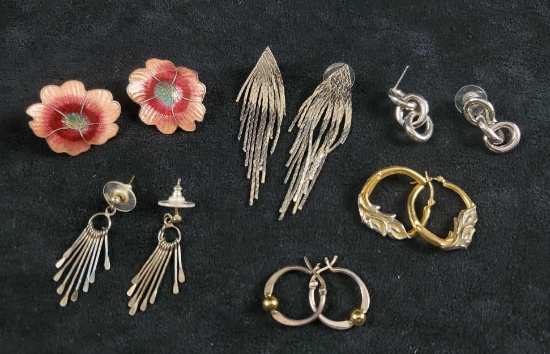 Lot of 6 Vintage Modern Earrings