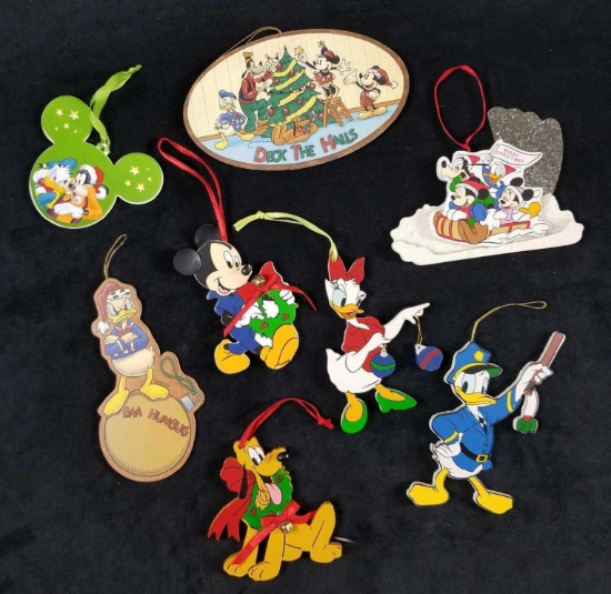 Vintage Disney Christmas Ornaments Lot of 8