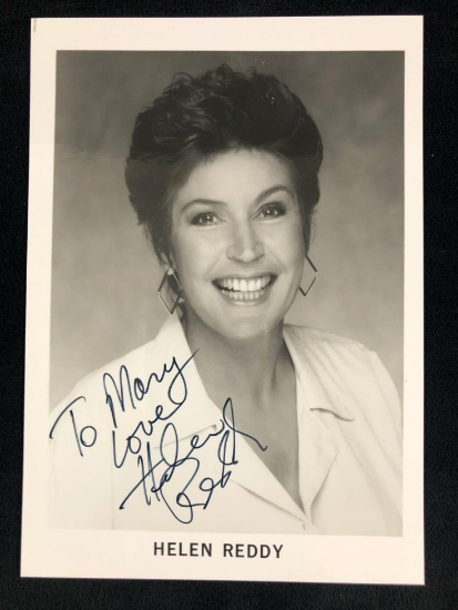 Autographed photo of Helen Reddy, Singer, Actress
