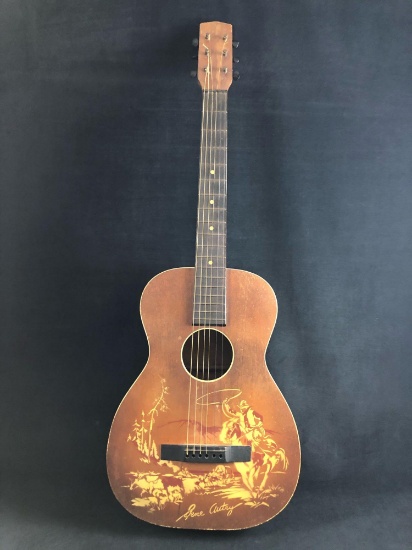 Midcentury Gene Autry Guitar Cowboy Round Up