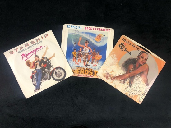 Lot Of 3 Movie Soundtracks Vinyl 45 RPM Records Mannequin Nerds It's My Turn Douglas Cattrall