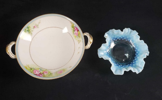 Vintage Porcelain Serving Bowl And Candy Dish