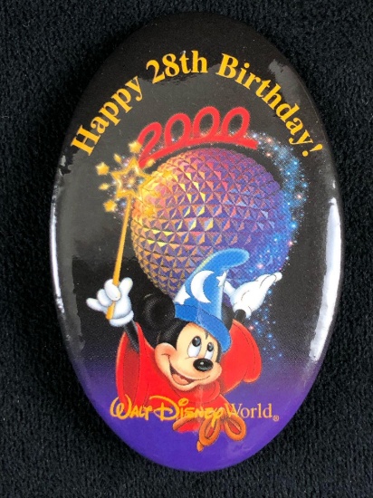 Walt Disney World Happy 28th Birthday Pin 2000 Mickey Sorcerer Fantasia Epcot