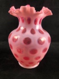 Vintage Fenton Shades in Cranberry Opalescent Coin Dot Opalescent