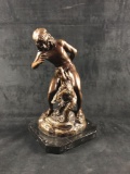 Vintage Bronze Sculpture of Bohemian Bear Tamer