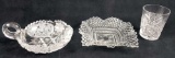 Lot of 3 Cut and Pressed Glass Items