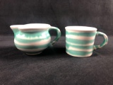 Gmunder Keramic Dizzy Green Milk Creamer Cup Coffee Tea Ceramic