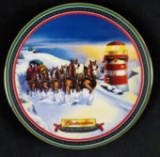 Vintage Budweiser Collectible Commemorative Limited Edition Porcelain Plate Postcard Clydesdales COA