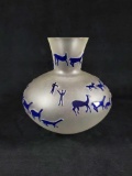 Frosted Glass Cave Art Vase by Richard W 1978