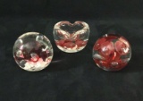 Glass Art Designer Joe Rice Ashtray Paperweight Lot