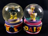 Vintage Mini Tiny Snow Globe Donald Duck and Daisy Duck Disney Antique Collectibles