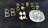 Vintage Napkin Rings Blenko Bubble Glass Ashtray