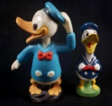 Lot of 2 Pre 1986 Donald Duck Plastic and Ceramic Figurines