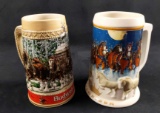 Two Budweiser Beer Special Edition Ceramic Steins