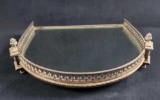 Vintage Silver Plated French Mirror Perfume Tray