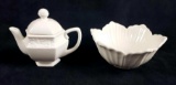 Lot of 2 White Porcelain Items