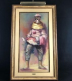 Antique Rare Original Sighed Philippe Oil On Canvas Clown Painting Framed W/ Lighting