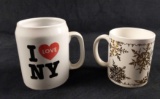 Ceramic And Porcelain Coffee Cups Lot Of Two