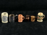 Vintage Lot Of Miniature Stone wear - Silver Plated Mugs / Stein's 1