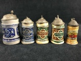 Vintage Lot Of Miniature Stone wear - Pewter Stein's 2