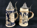 Vintage German Stoneware pewter top 6