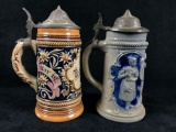 Vintage German Stoneware pewter top 6