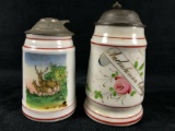 Vintage German Stoneware Pewter Top 3.5
