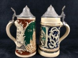 Vintage German Stoneware pewter top 6