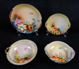 Lot Of Four Japanese Noritake Hand Painted Dishware