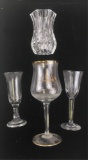 Lot of Vintage Crystal Stemware, Small Vase