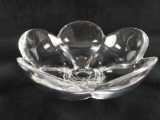 Clear Blooming Flower Bud Art Glass Decorative Bowl
