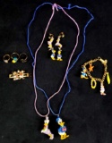 Lot of 9 Vintage Disney Donald Duck Themed Jewelry Items