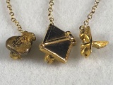 Vintage Solid 14K Gold Navy Pins Lot Of 3