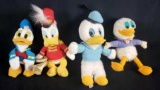 Lot of 4 Vintage Disney Donald Duck Stuffed Toys and Bean Bags